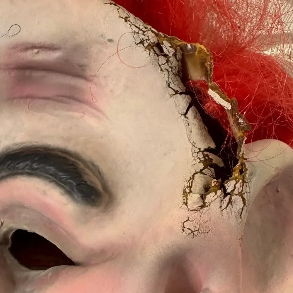 Topstone Woman With Red Hair & Curlers Rubber Mask Vintage‎ Has Holes And Tears